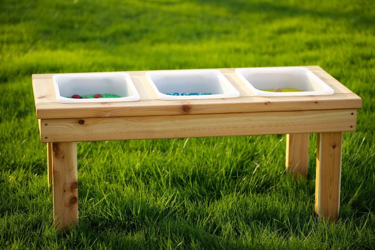 Noble Wooden Toy Co Triple Bin Sensory Table for Toddlers