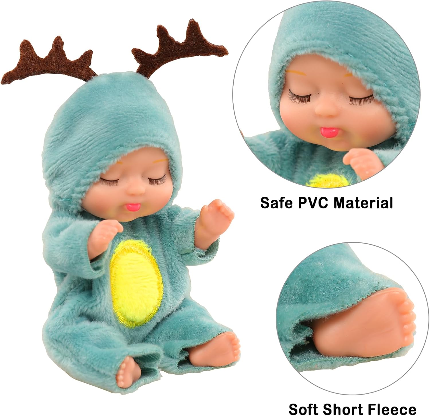 4 Inch Mini Baby Dolls 6pcs Set Realistic Reborn Toys