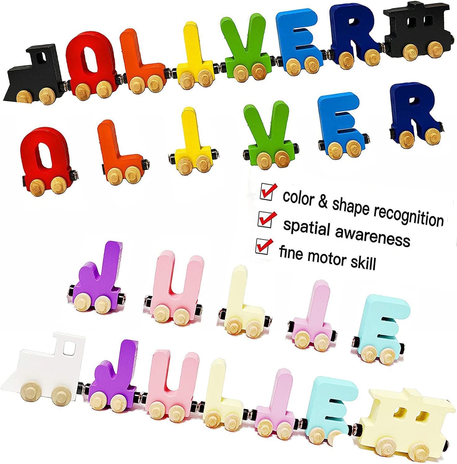 KIDZCO Wooden Trains Puzzle for Kids 1