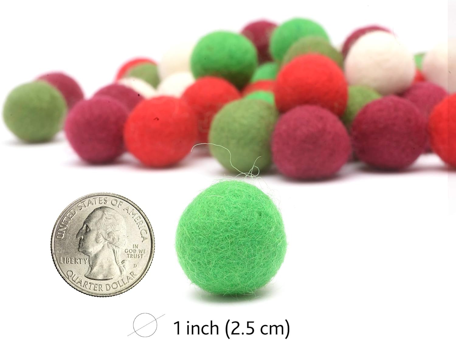 Glaciart One 50pcs Wool Felt Balls 1 Inch for Crafts