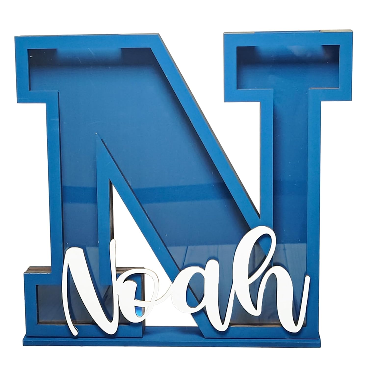 Personalized Name Letter Piggy Bank - 10 Inch Wooden Money Box for Kids