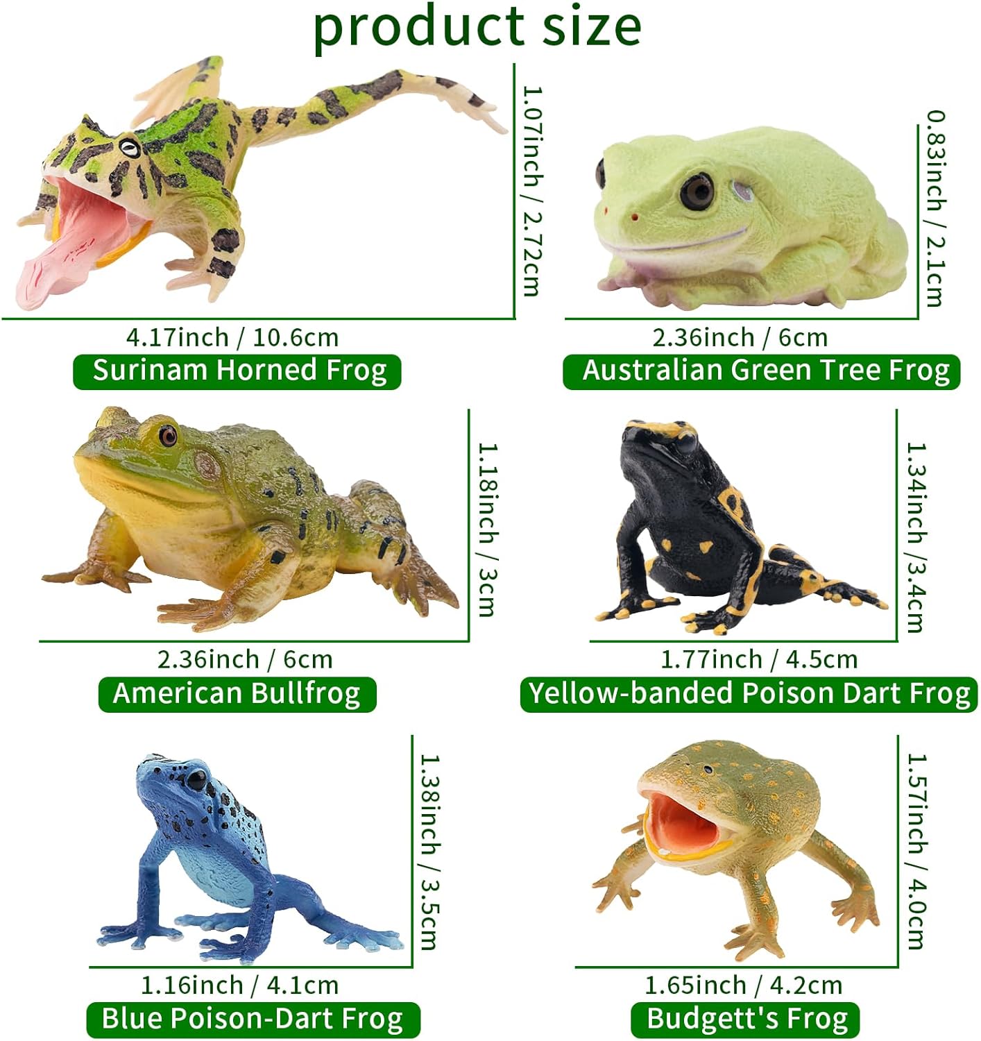 Toymany Frog Toy Figures 12PCS Realistic Playset