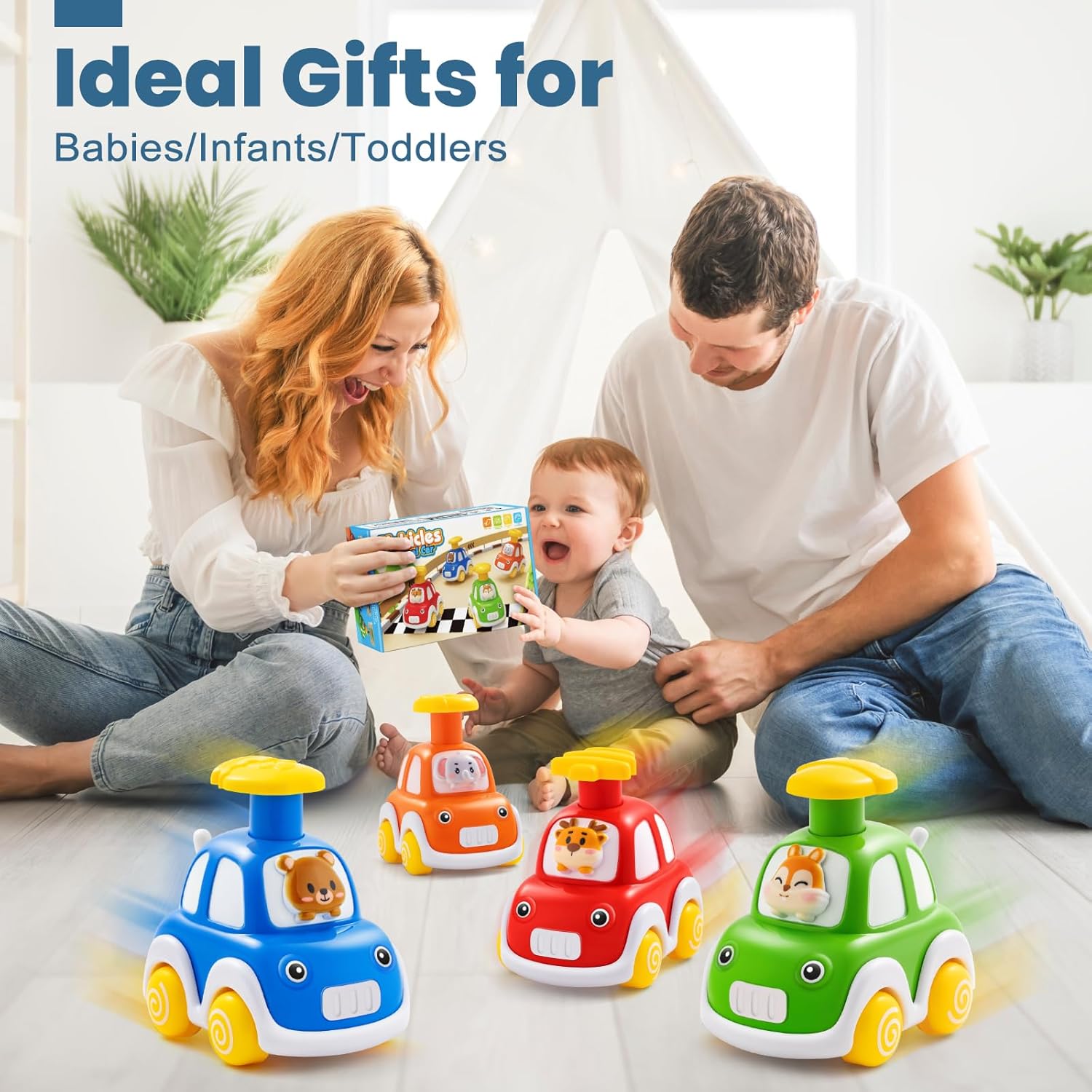 TooyBing Press Go Car Toys for Toddlers 1-3 Years