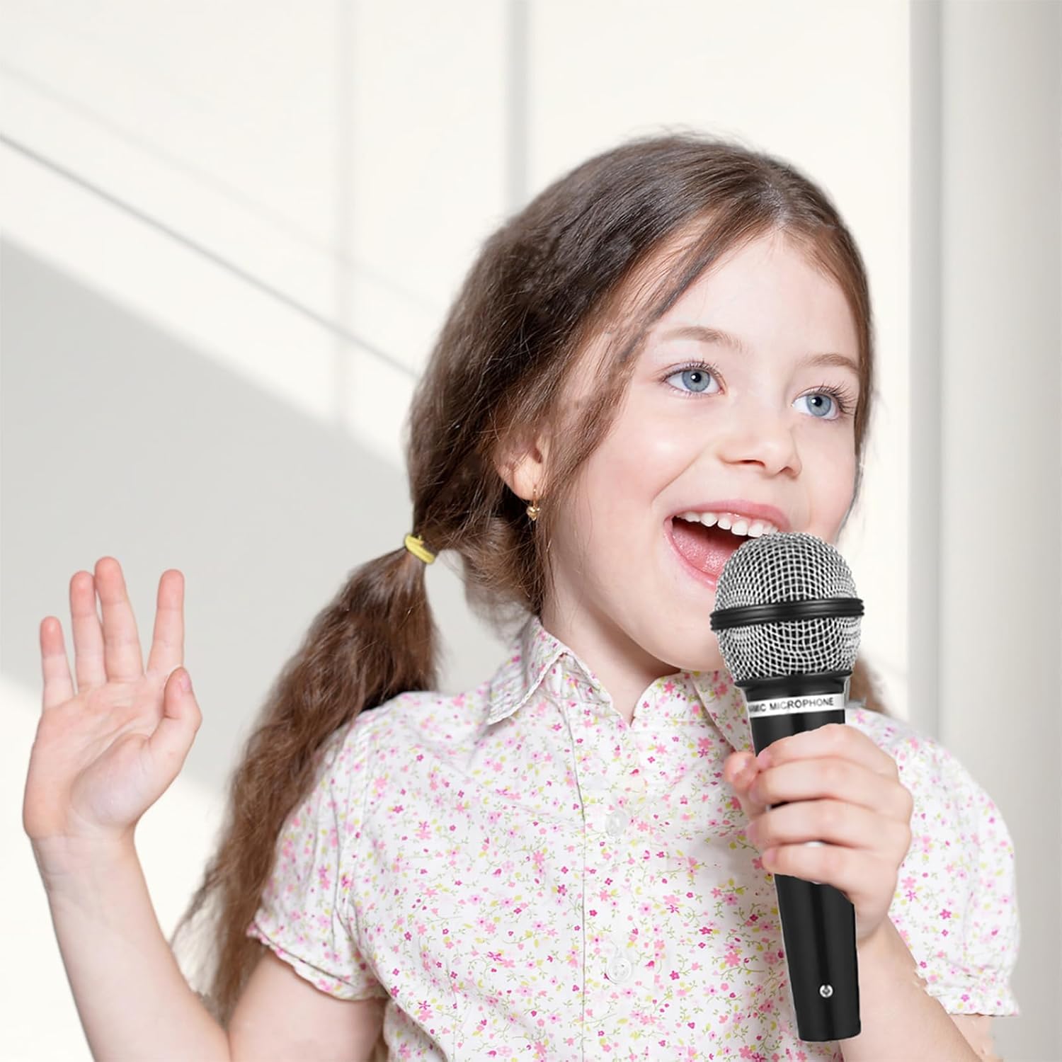 Sealhuan Fake Microphone Toy for Kids Black Pretend Mic