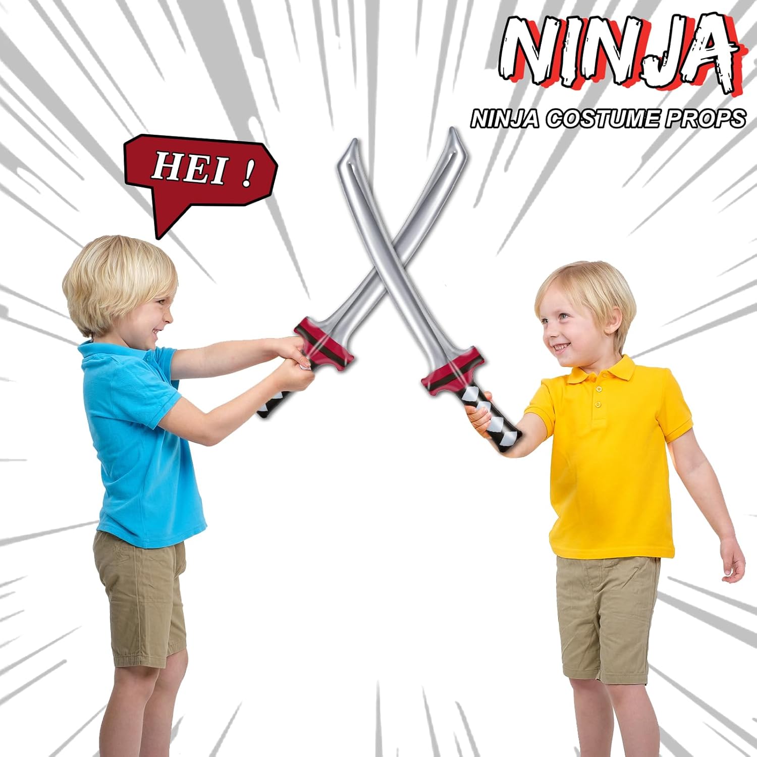 Whaline Inflatable Ninja Samurai Sword Toy Set
