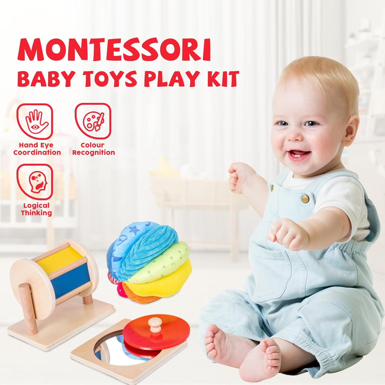 Adena Montessori Baby Toys Play Kit - 6-12 Months