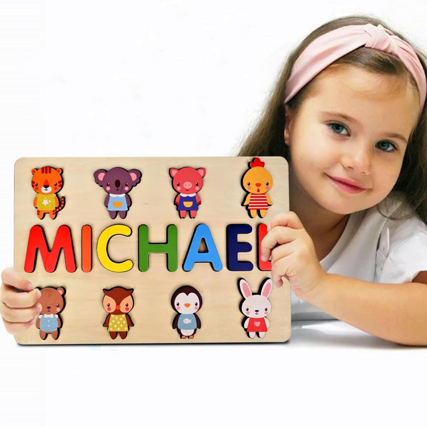 Vnque Personalized Wooden Name Puzzles for Kids 1