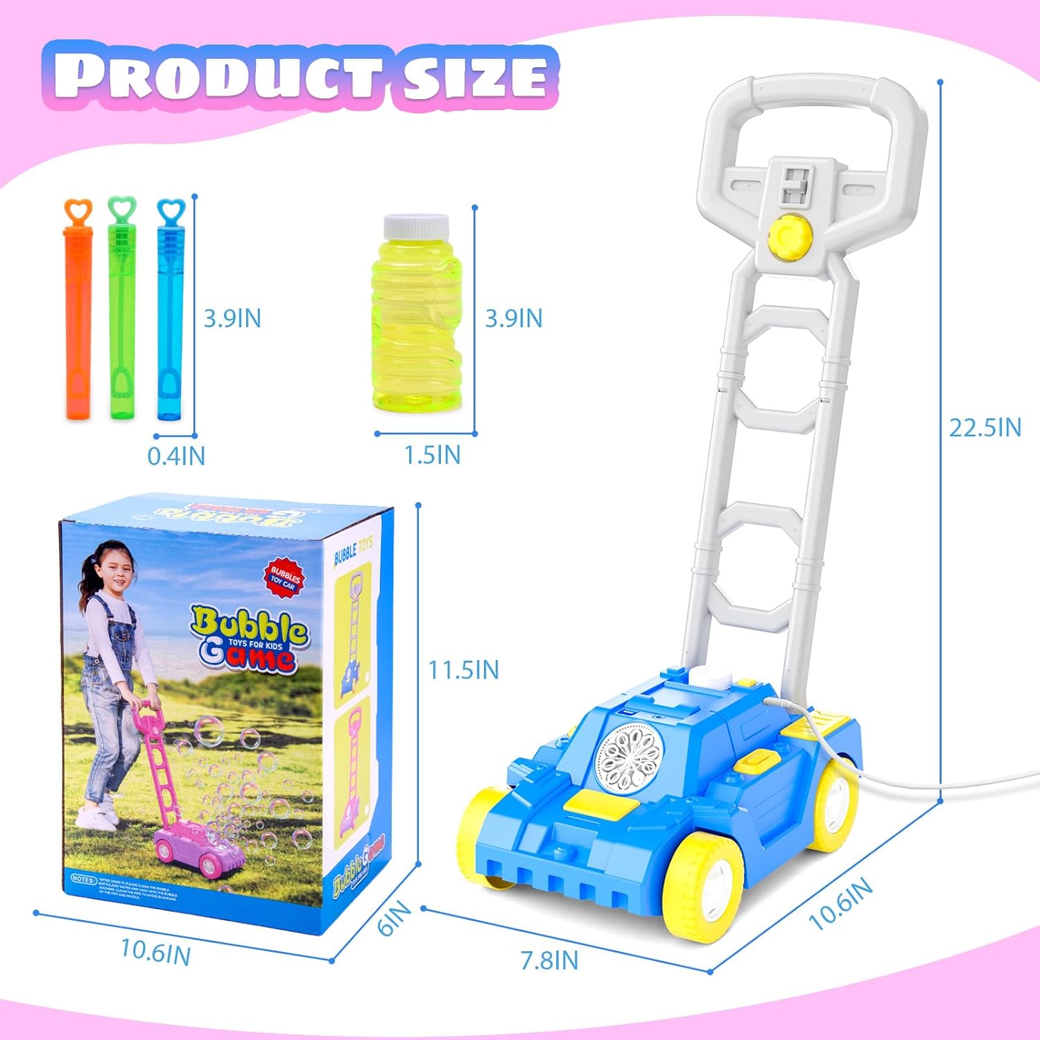 SHCKE Bubble Lawn Mower for Toddlers 1-3 Years