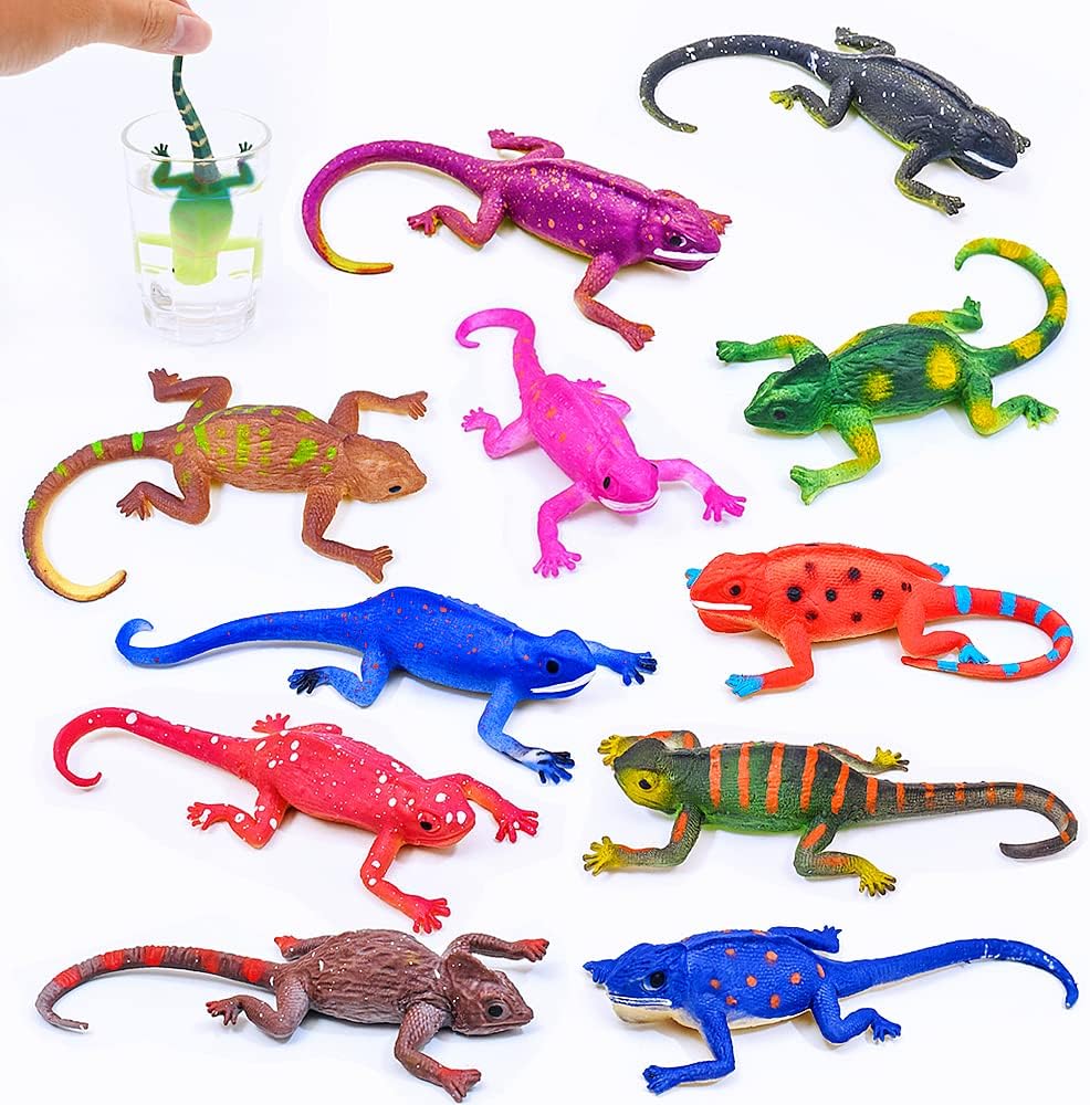 10PCS Color Changing Lizard Figurines for Kids