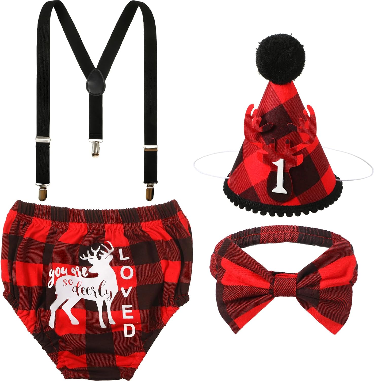 Geyoga Lumberjack First Birthday Costume Set 1