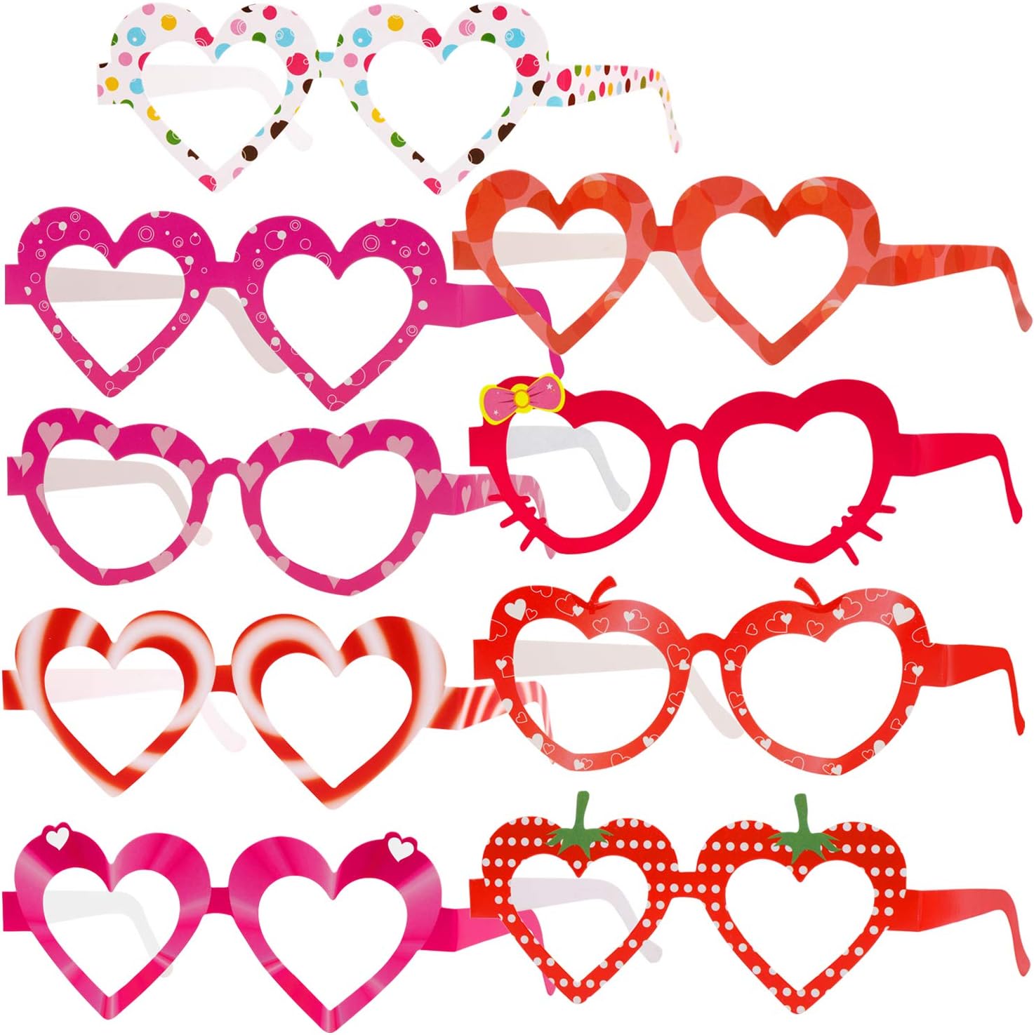 HOWAF Heart Shaped Party Glasses for Kids 27 Pack