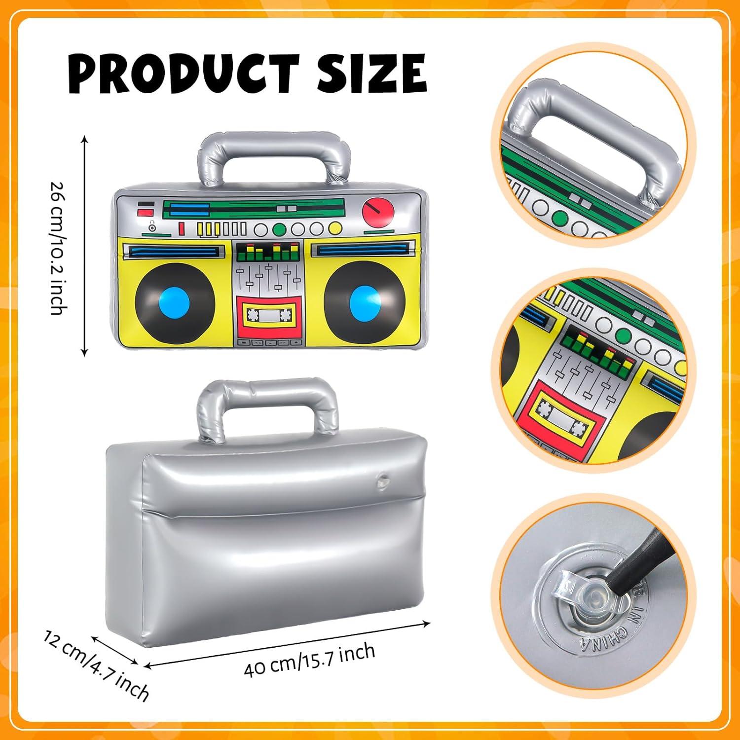 YOTHORN Retro Inflatable Boombox and Phone for Parties