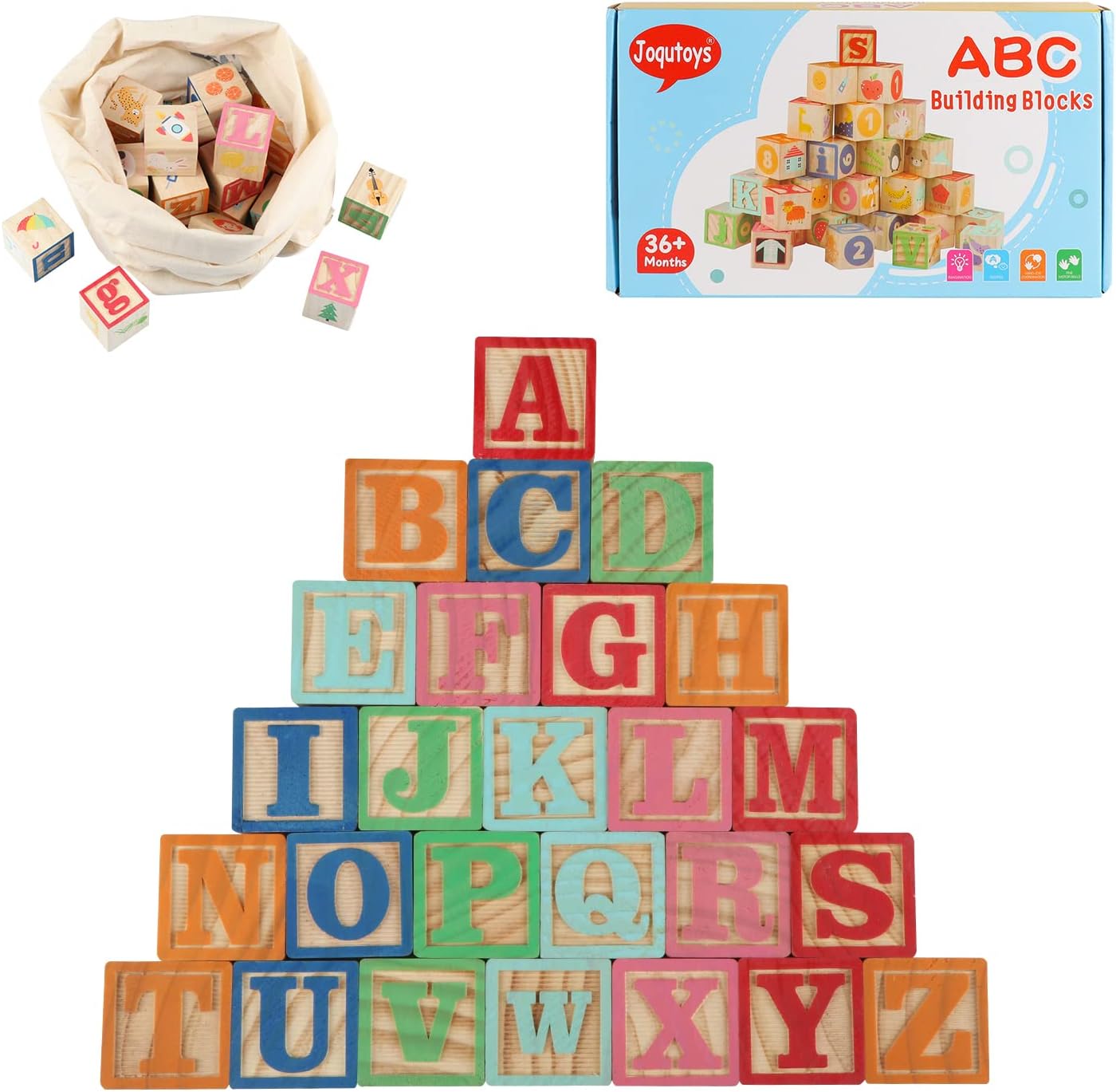 Joqutoys ABC Stacking Blocks for Toddlers 26 PCS