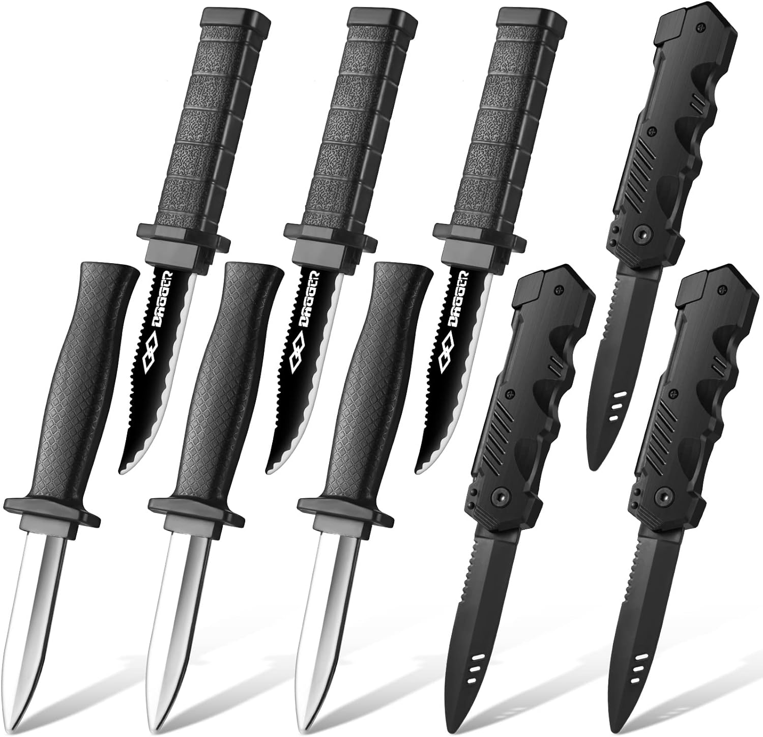 9 Pack Retractable Fake Knife Halloween Props Set