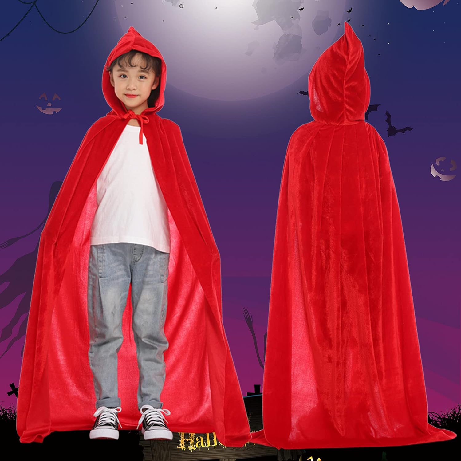 Unisex Halloween Witch Cape Robe Costume for Kids