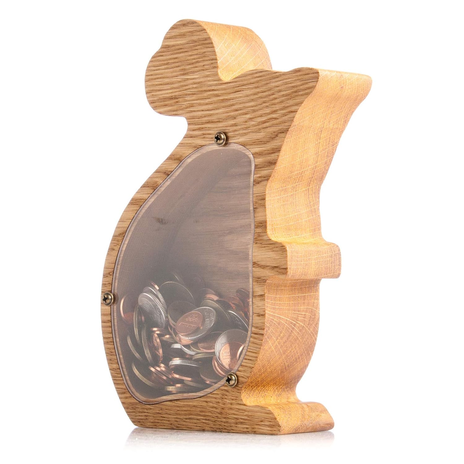 Wooden Piggy Bank with Mouse Design Money Box Frame