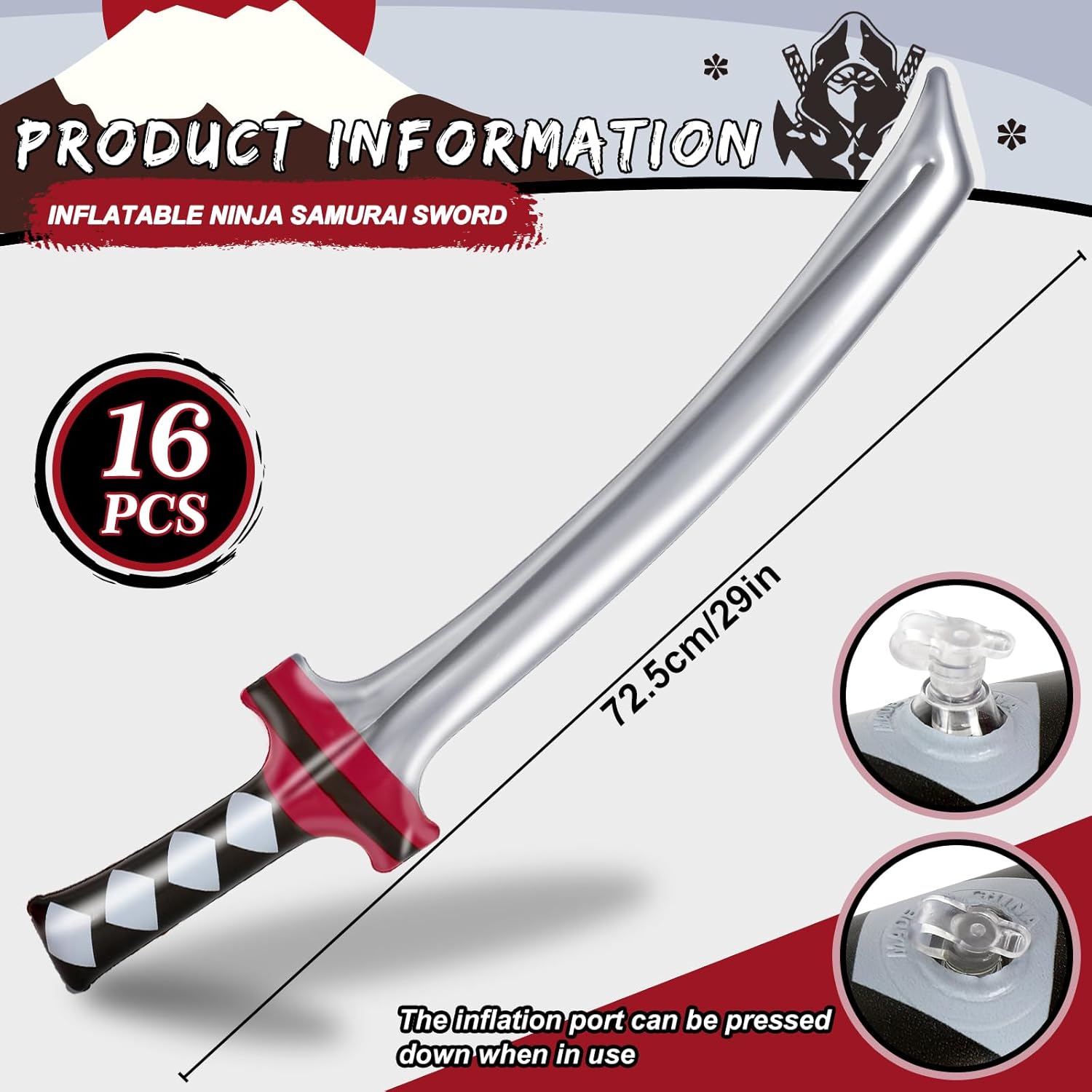 Whaline Inflatable Ninja Samurai Sword Toy Set