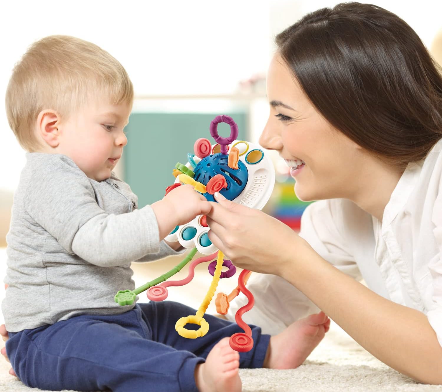 Montessori Pull String Toy for Babies 0-18 Months