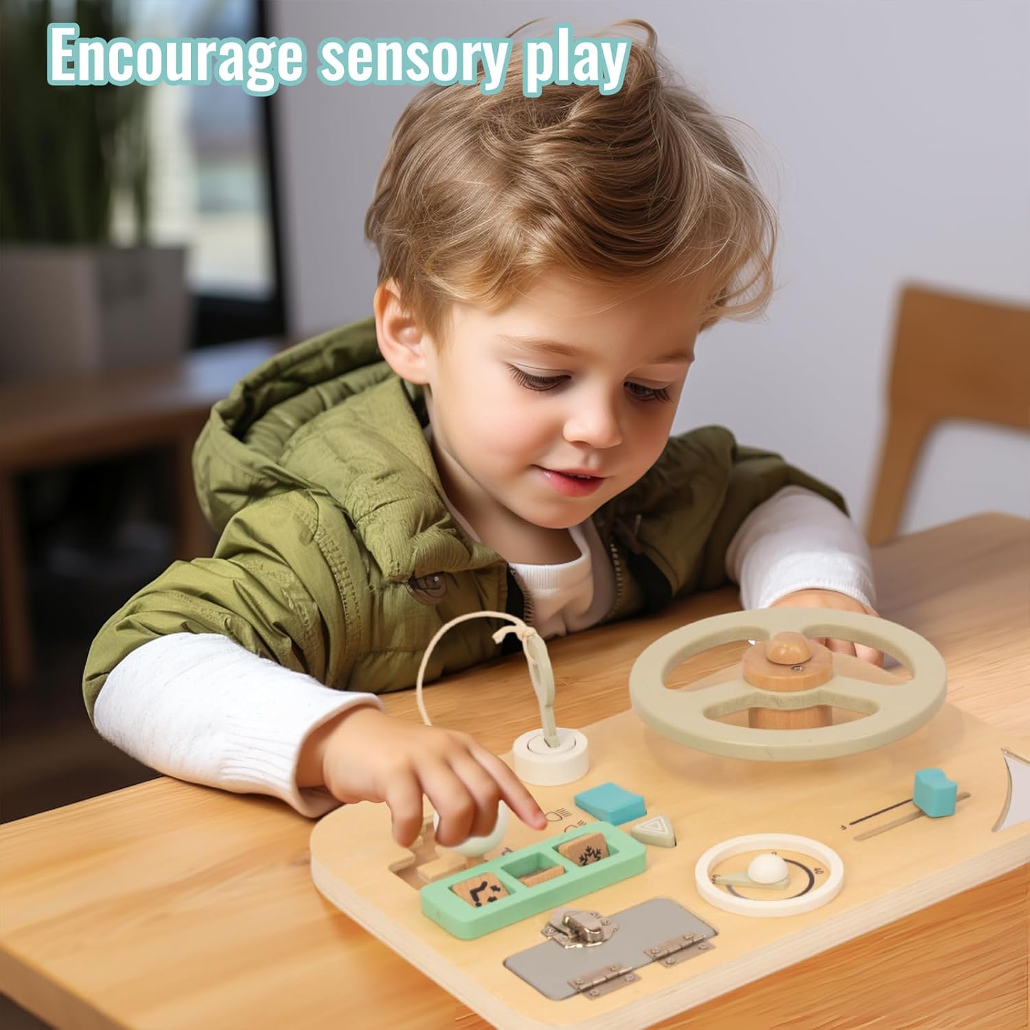 Montessori Busy Board for Toddlers 1-3 Years Old