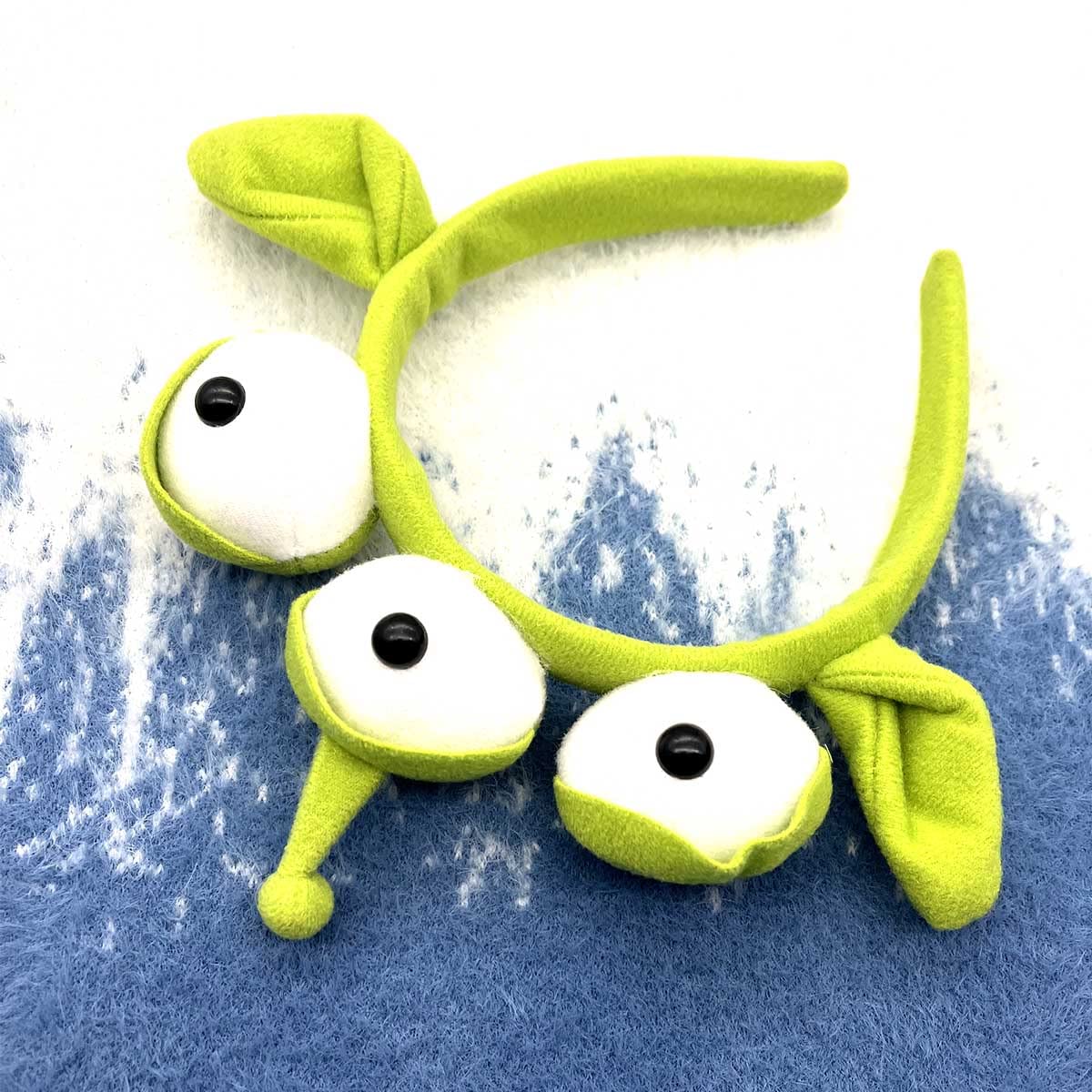 Green Alien Headband with Three Eyes for Girls Kids