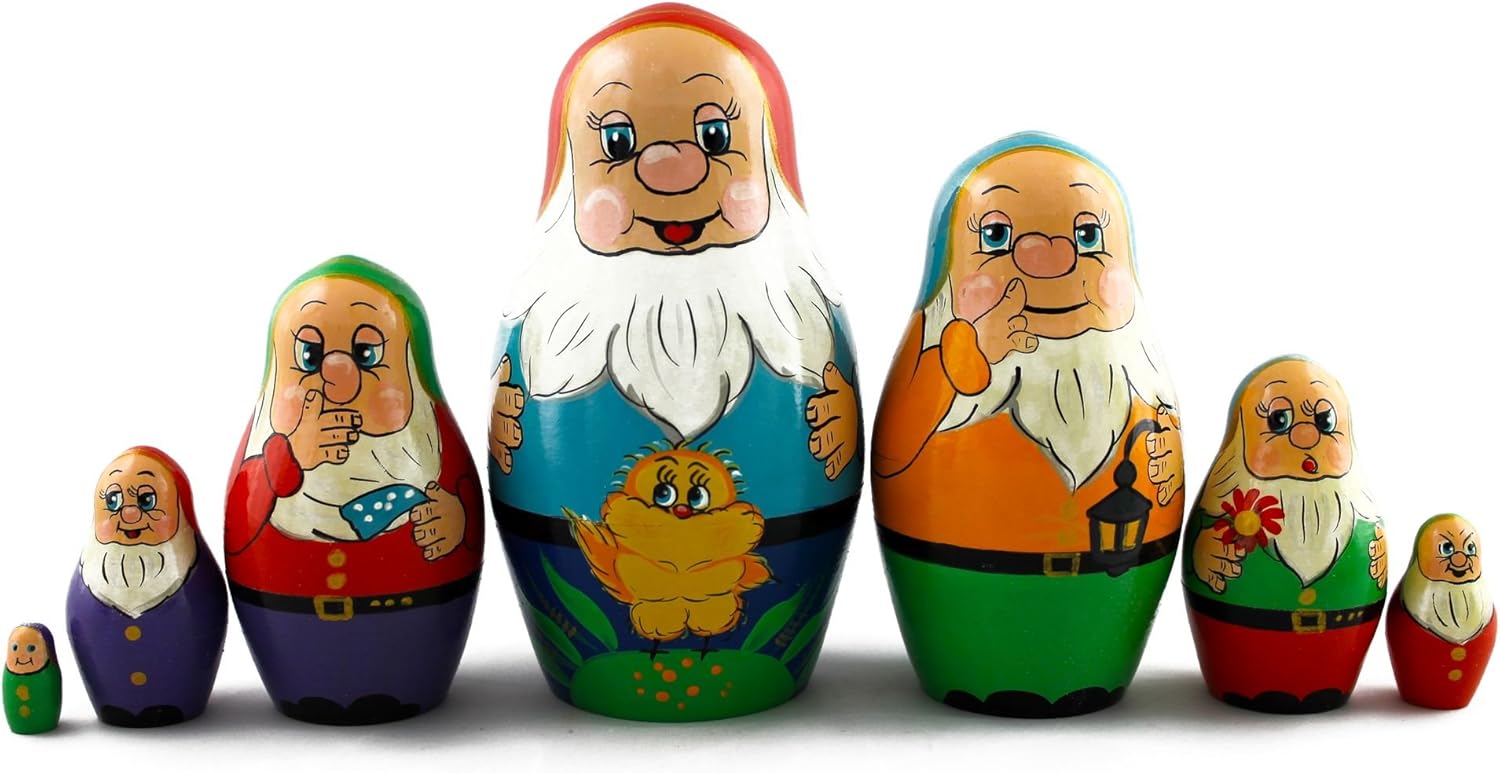 Matryoshka Russian Nesting Dolls Seven Dwarfs Set