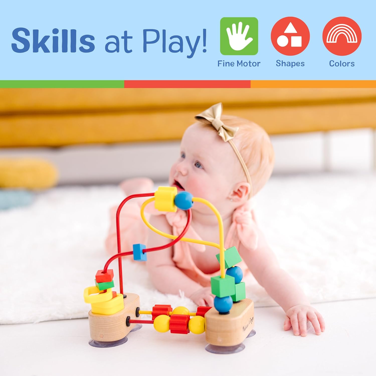 Melissa Doug First Bead Maze - Wooden Educational Toy for Babies and Toddlers