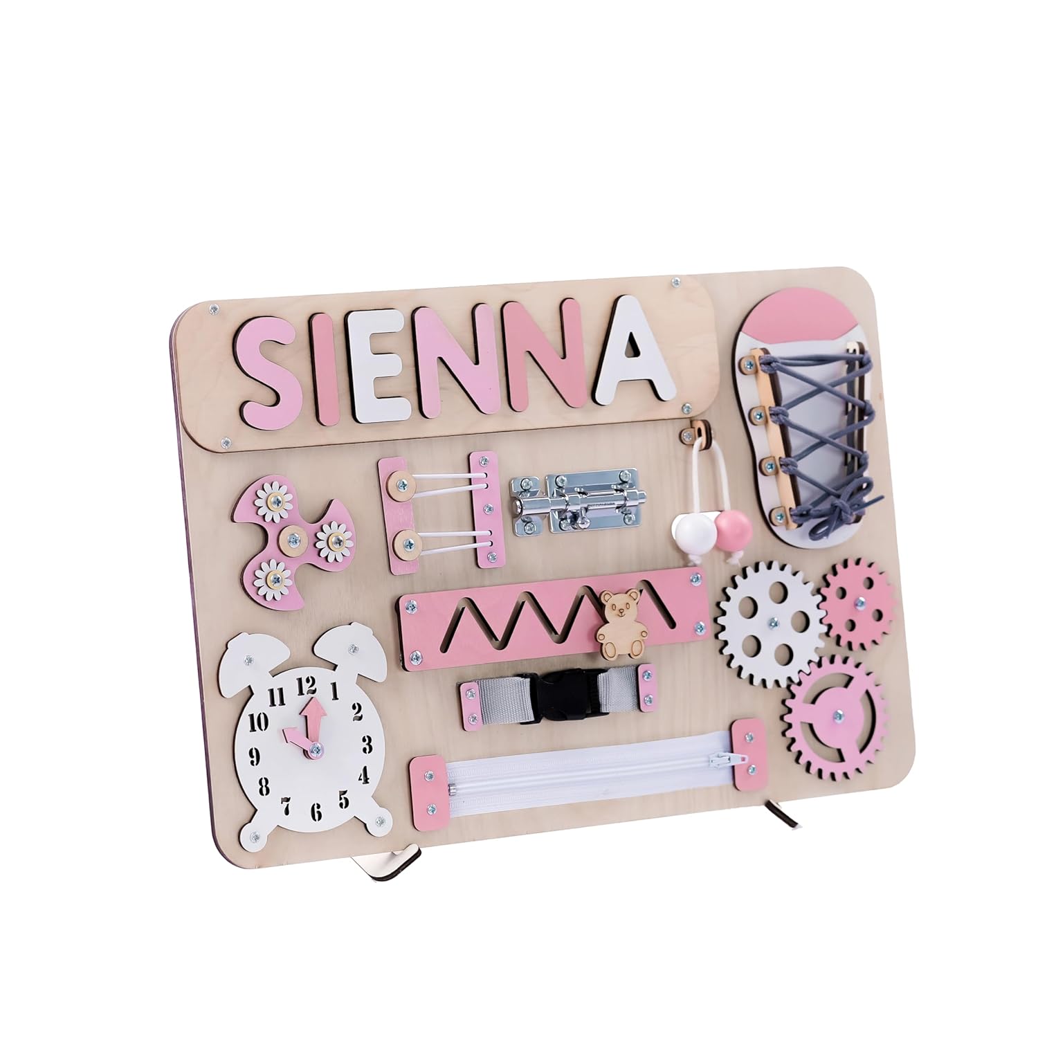 Custom Name Puzzle for Toddlers Wooden Busy Board