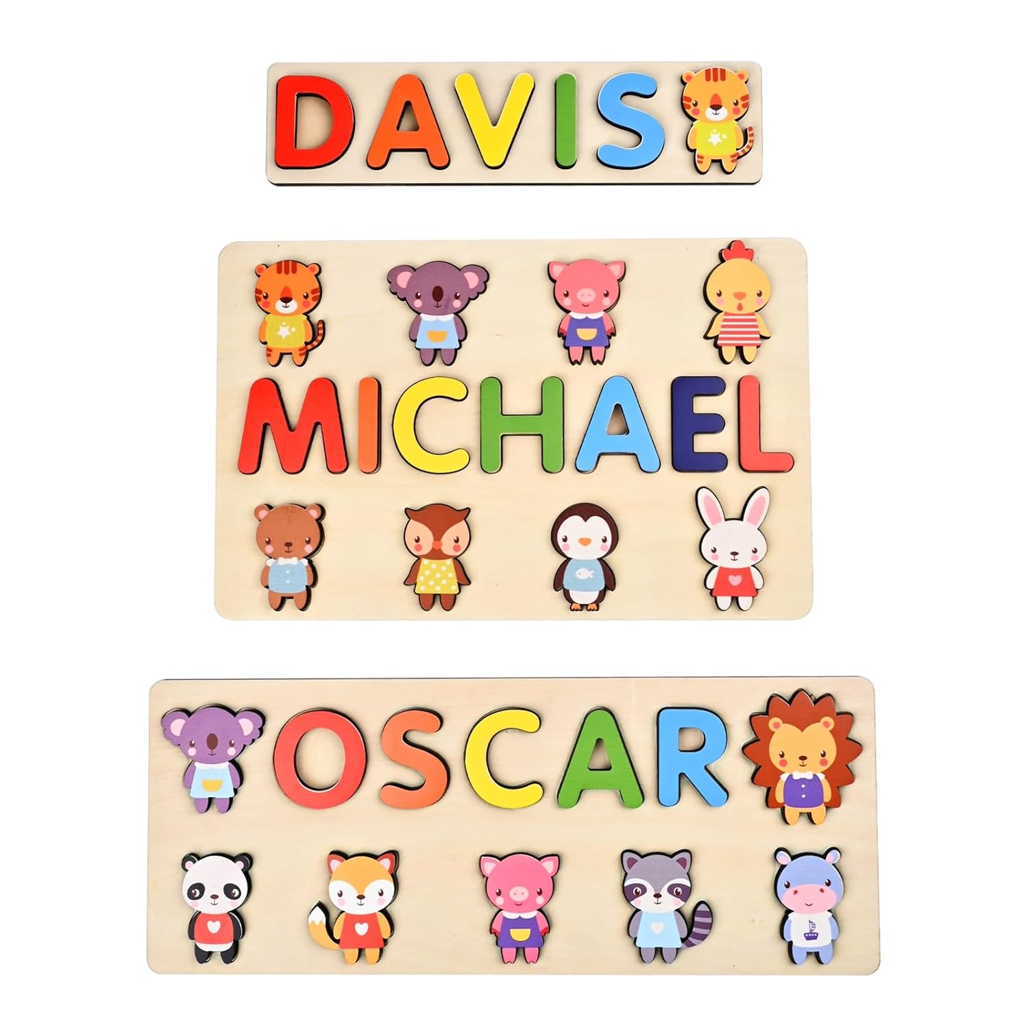 Vnque Personalized Wooden Name Puzzles for Kids 1