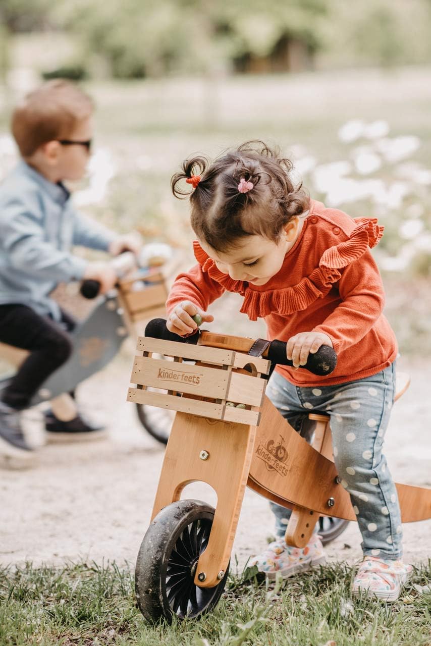 Kinderfeets Tiny Tot Plus Balance Bike for Kids 18M Bamboo