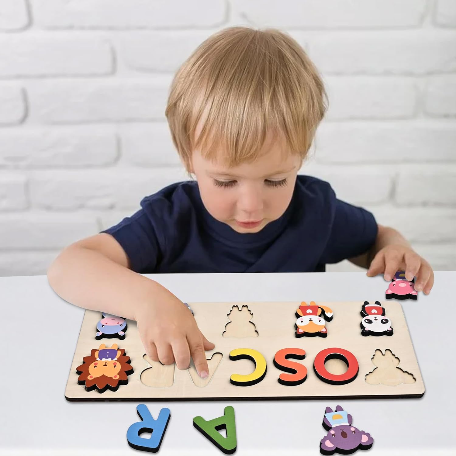 Vnque Personalized Wooden Name Puzzles for Kids 1