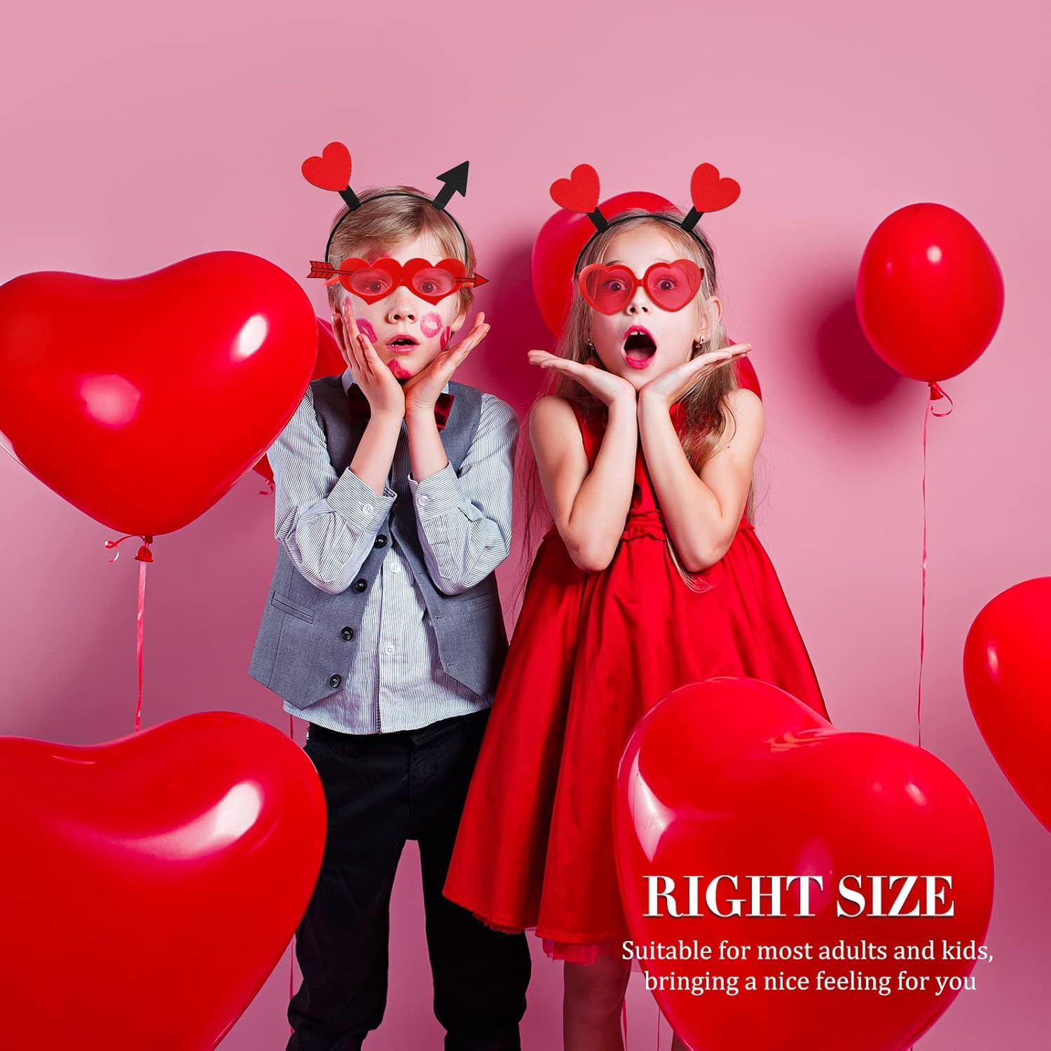 4 Pieces Heart Headband Sunglasses Valentine Set