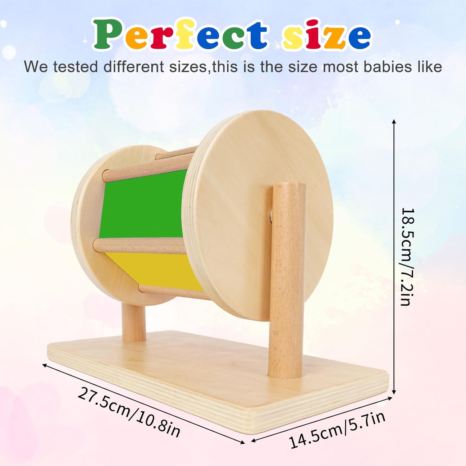 LEADER JOY Montessori Spinning Drum Toy for 1-3 Year Old