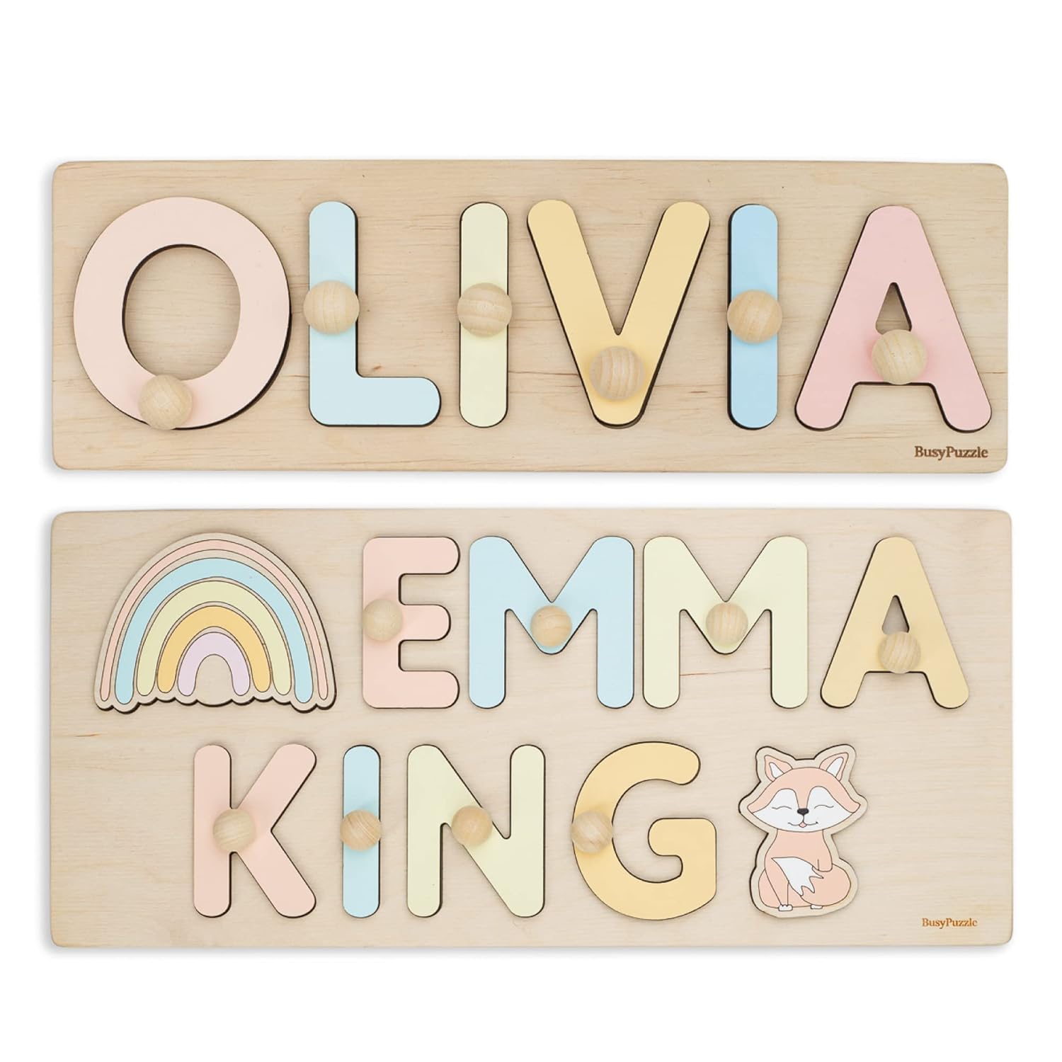 Personalized Wooden Name Puzzle with Pegs 1
