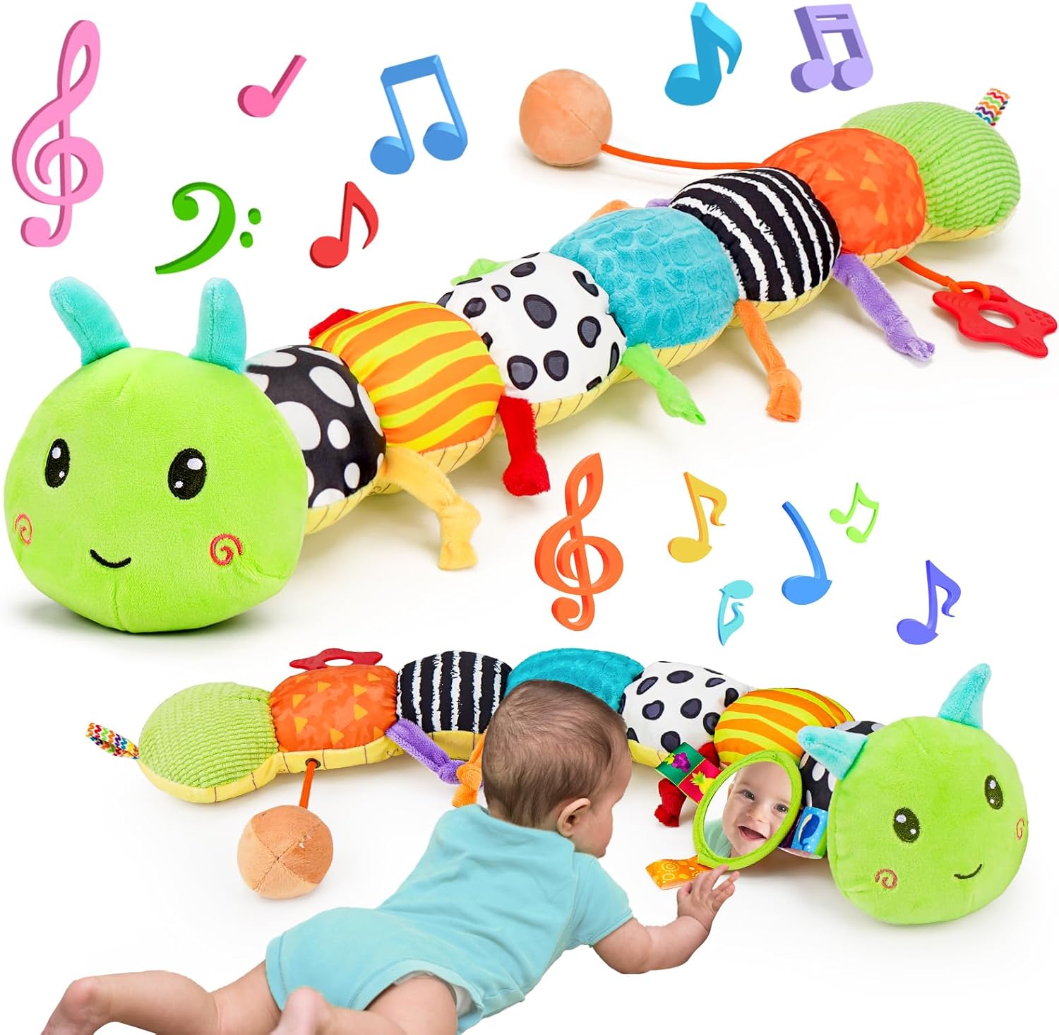 Melodyinn Baby Sensory Caterpillar Toy 0-6 Months