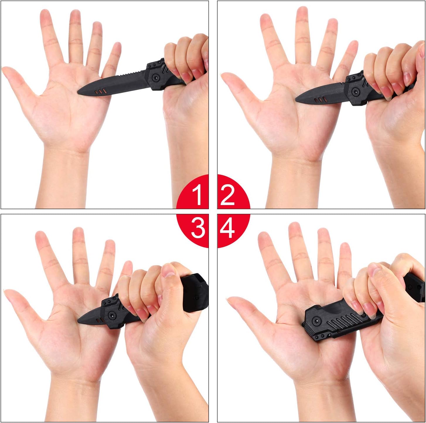 Boao 4 Piece Retractable Knife Gag Toy for Halloween