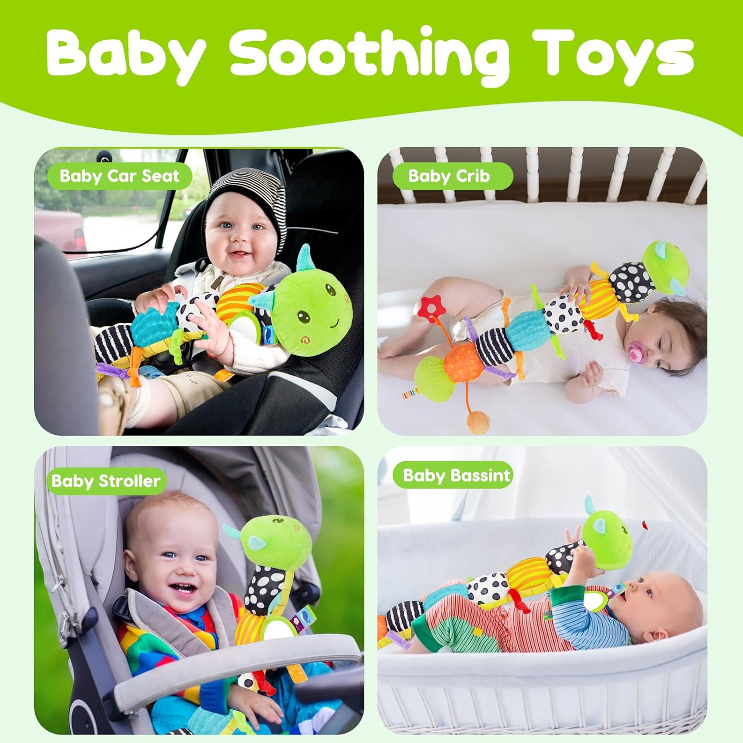 Melodyinn Baby Sensory Caterpillar Toy 0-6 Months