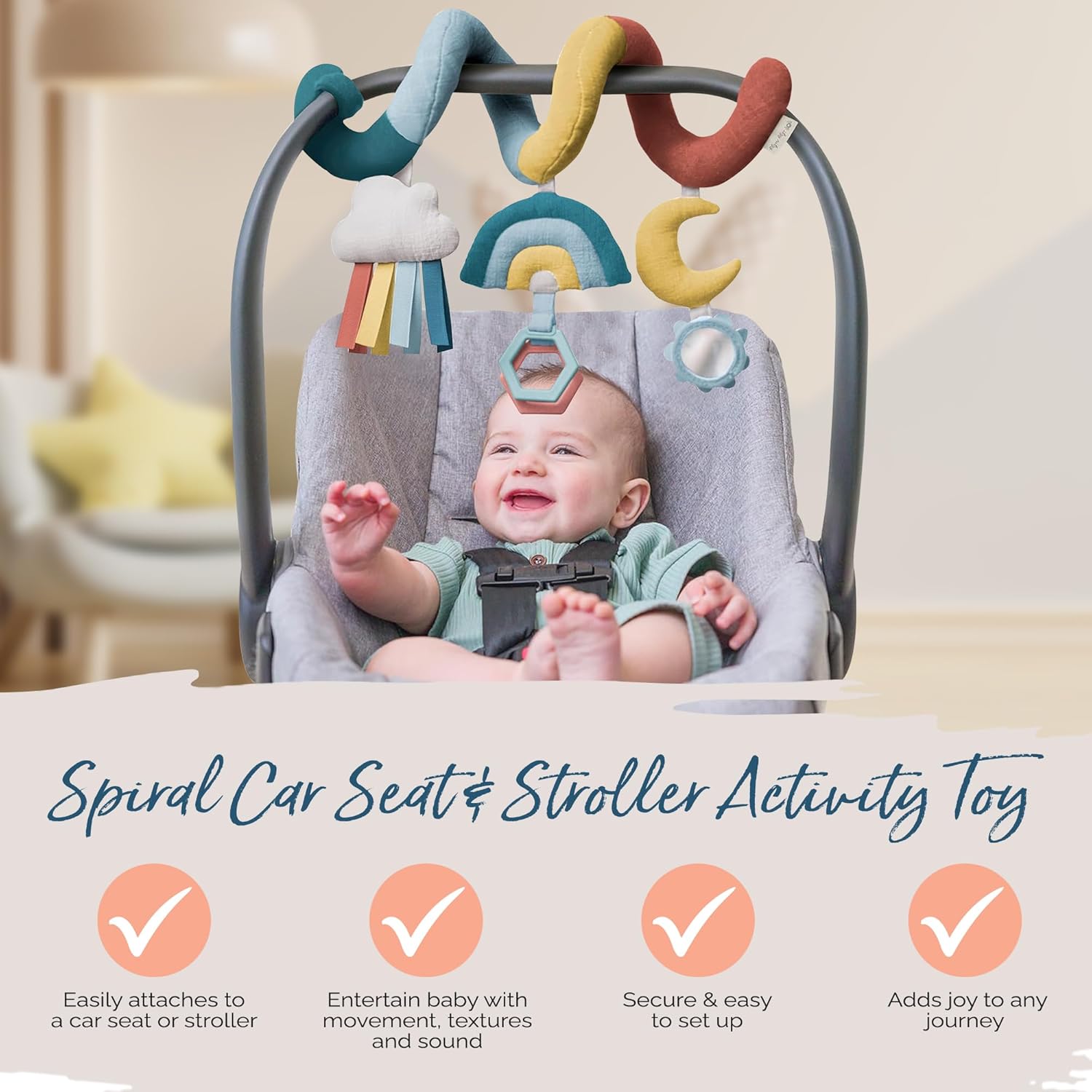 Itzy Ritzy Spiral Car Seat Stroller Toy - Rainbow