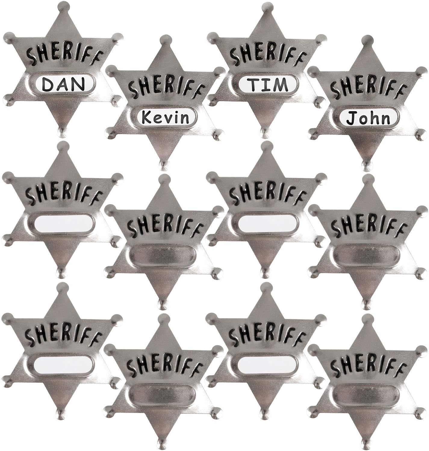 Bedwina Metal Sheriff Badges - Pack of 24
