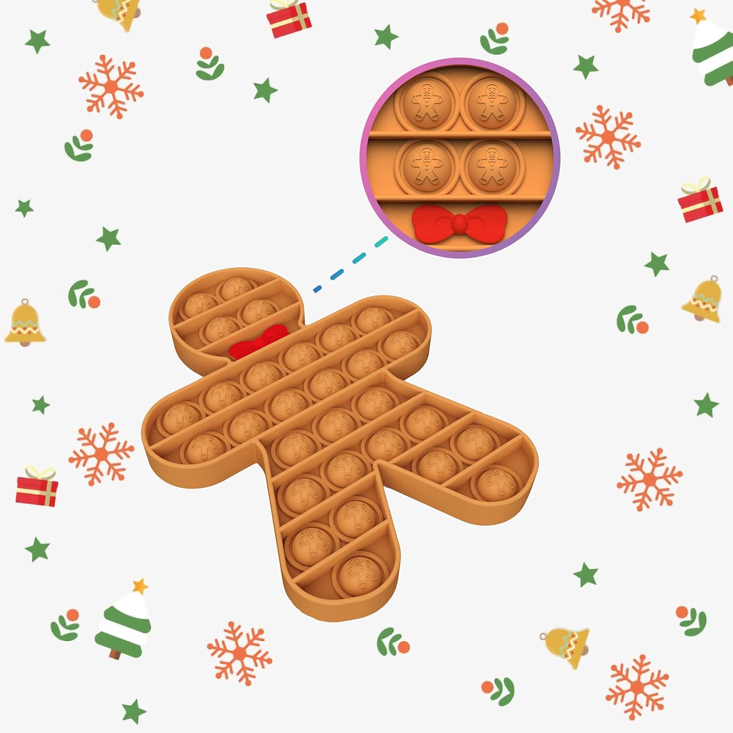 Amplelife Christmas Pop Fidget Toys - Santa Gingerbread Man