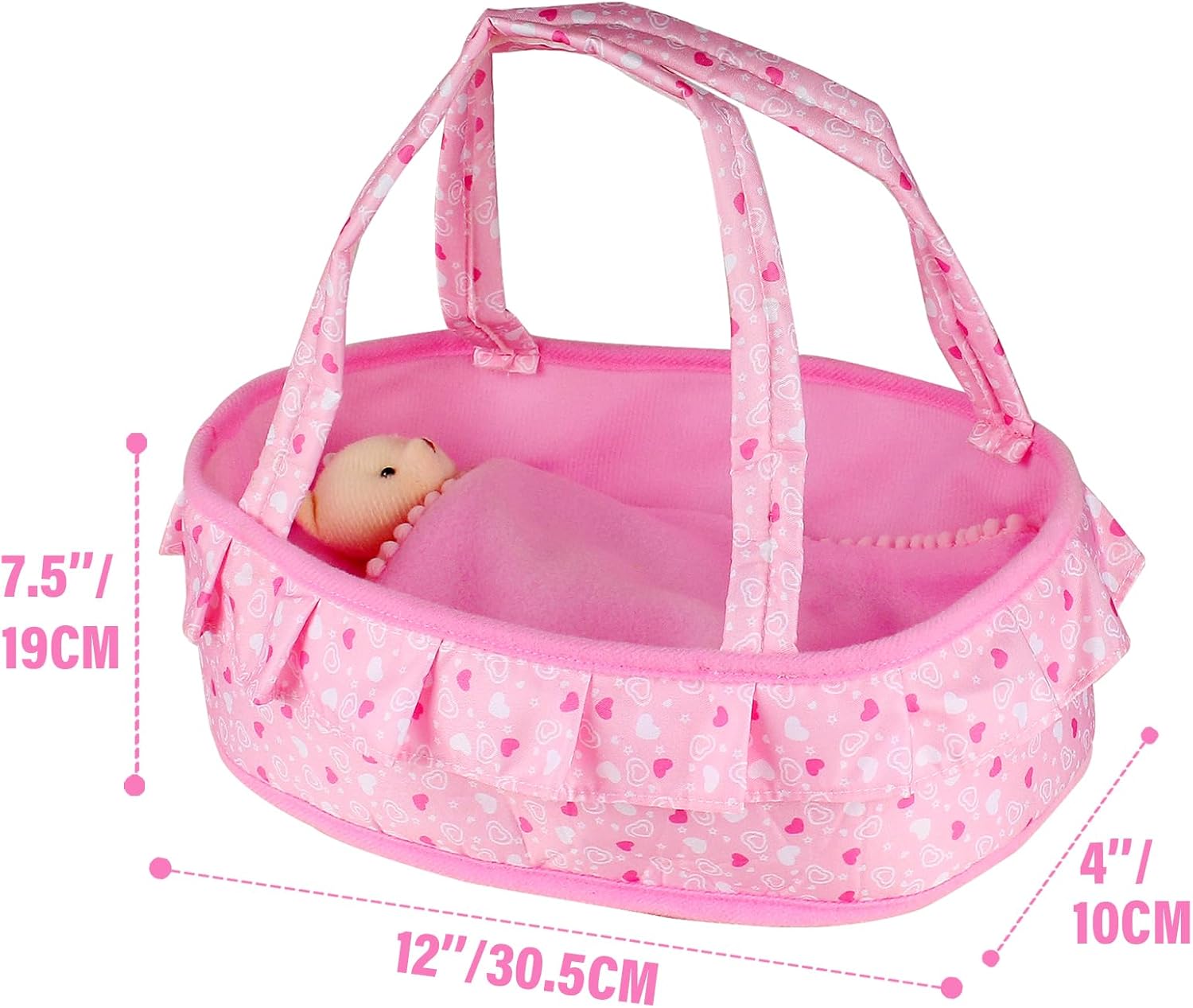 Young Buds Baby Doll Cradle Bassinet Portable Carrier