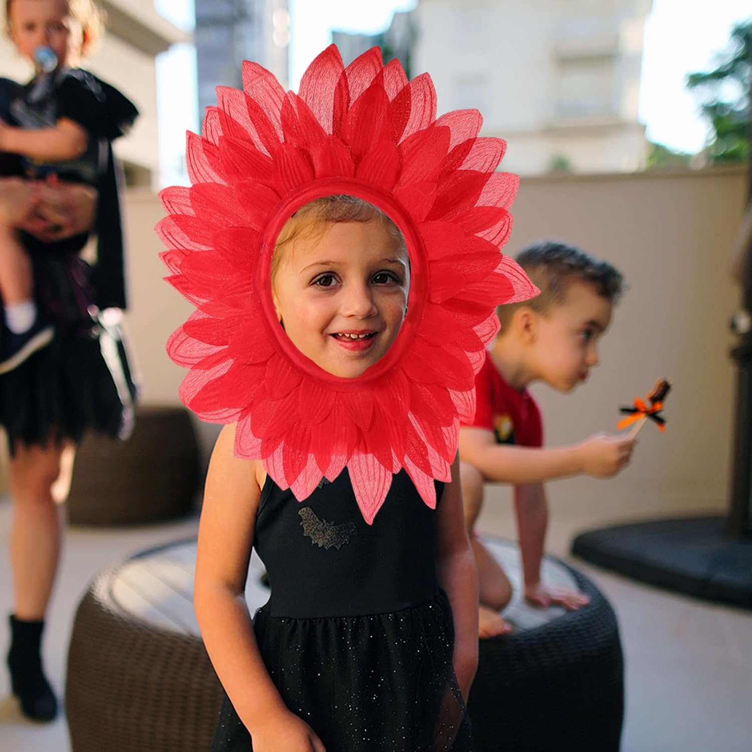 Luxshiny Red Flower Costume Headpiece Party Hat