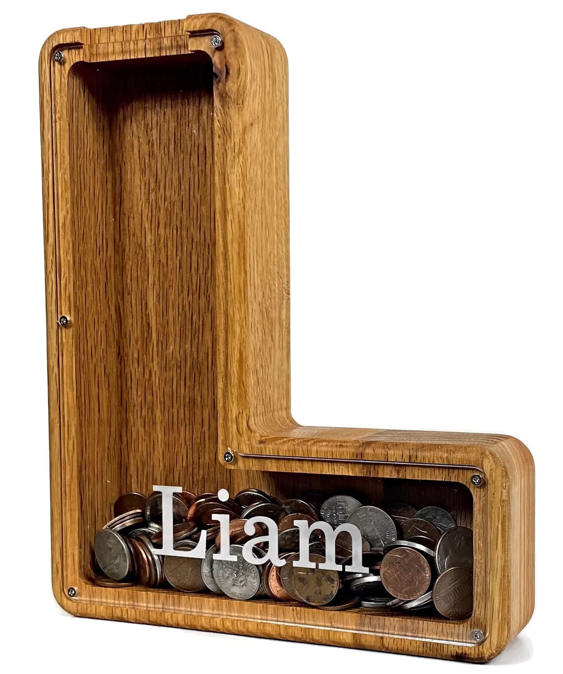 USA Handcrafted Wooden Letter Piggy Bank for Kids
