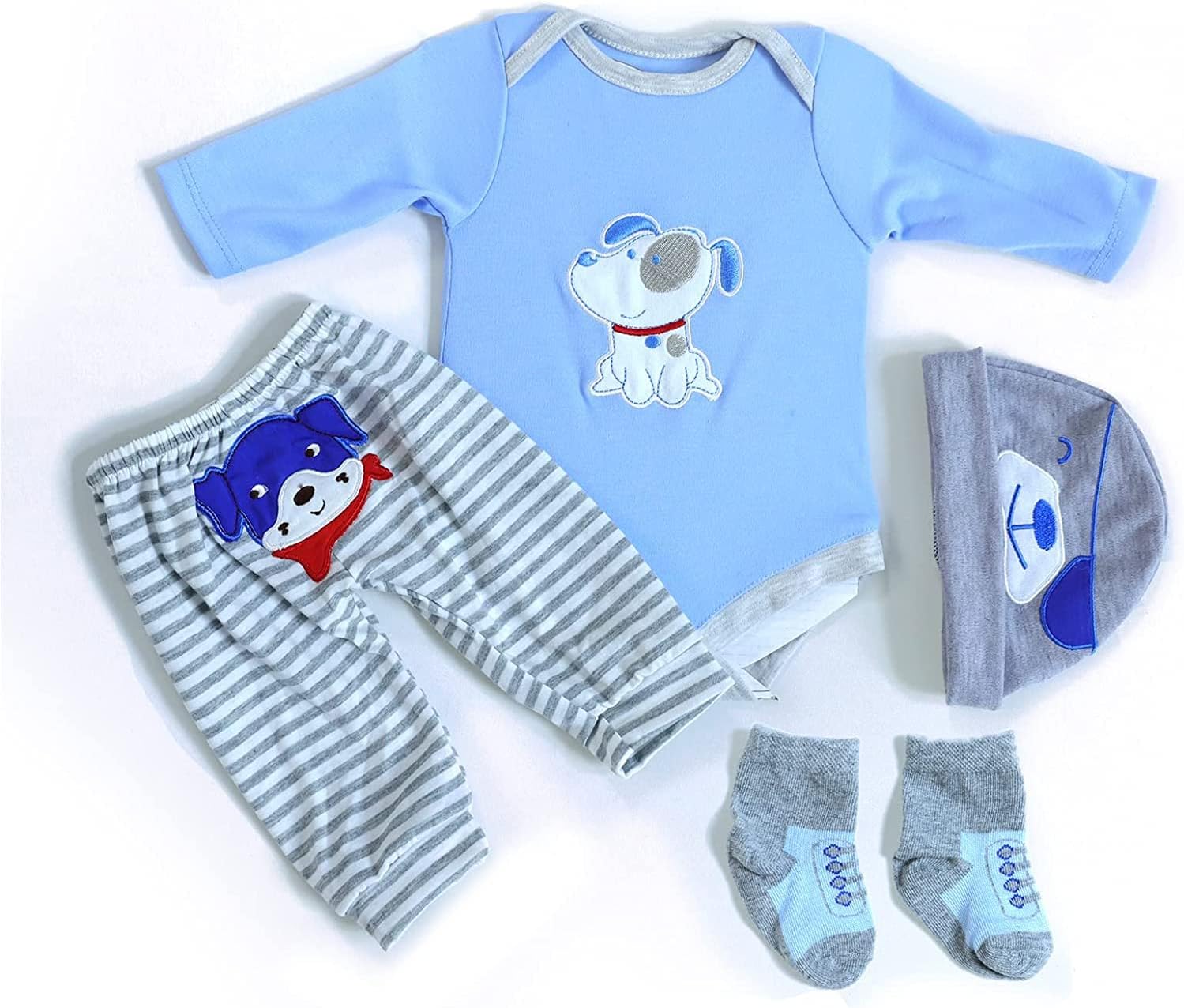 MAIHAO Reborn Baby Doll Boy Outfit 4pcs Set