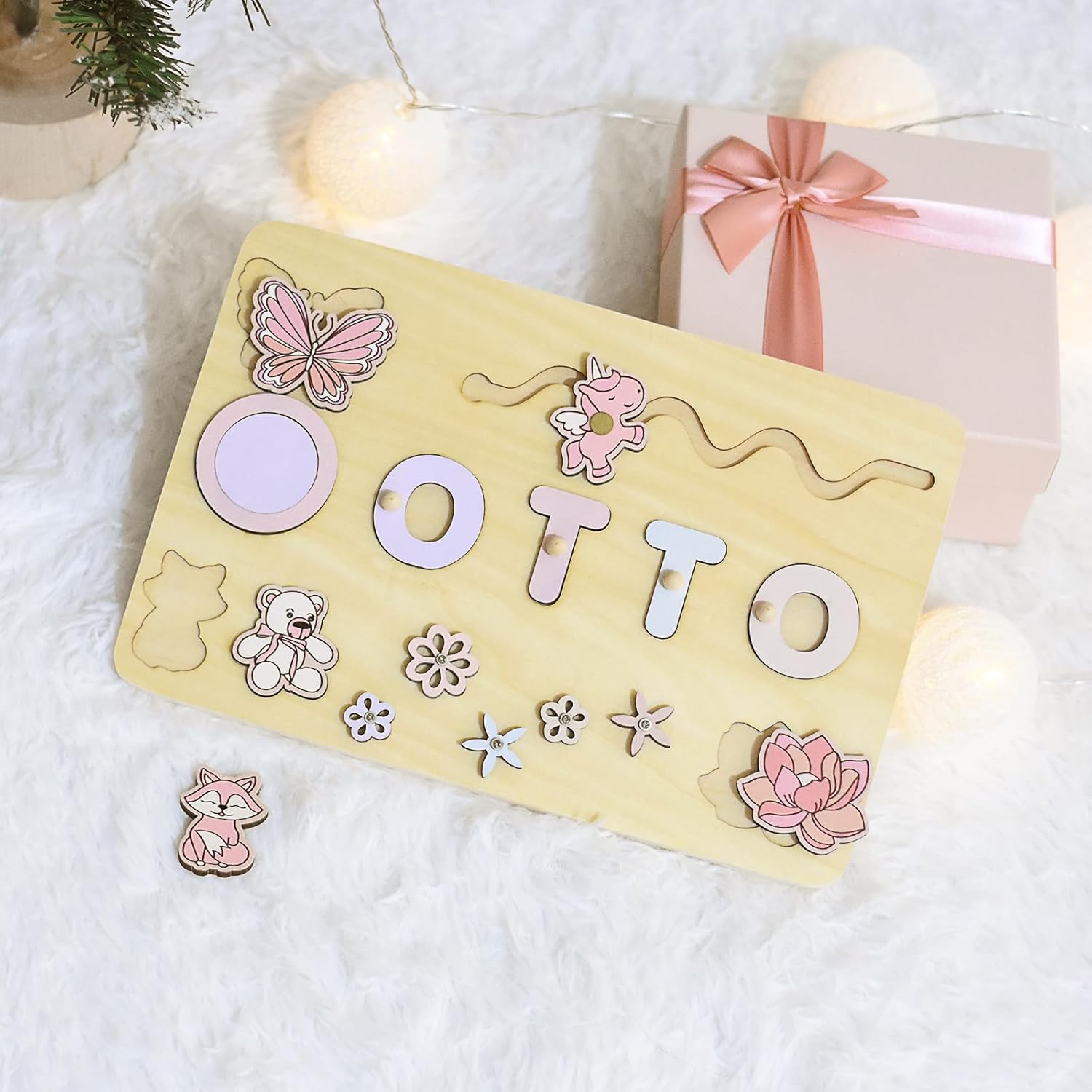 Personalized Name Puzzle - Wooden Montessori Busy Board 1