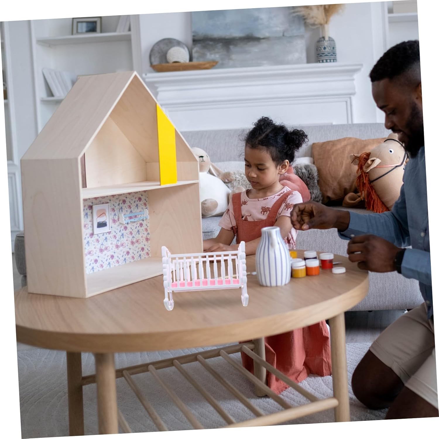 VICASKY Doll Cradle Shape Toy 2 Sets Educational Plaything