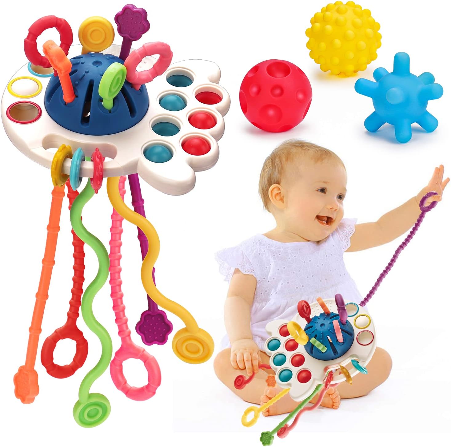 Montessori Pull String Toy for Babies 0-18 Months