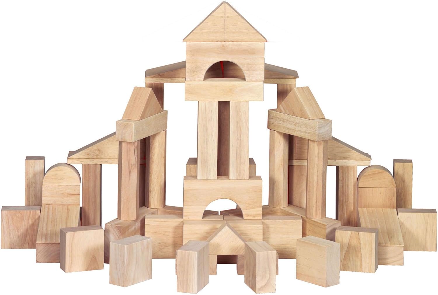Melissa Doug 60pc Solid-Wood Building Blocks With Storage Tray