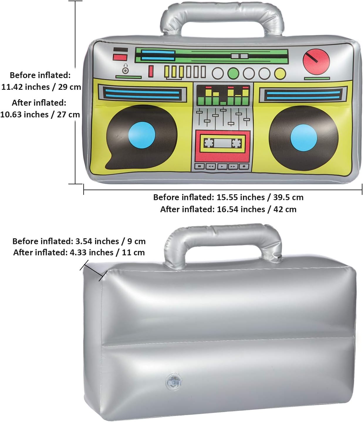 Meekoo Inflatable Boombox 80s 90s Party Decor 3 Packs