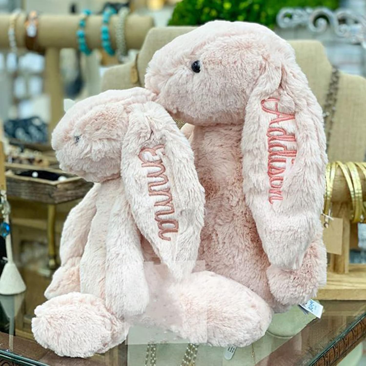 Personalized Embroidered Plush Bunny Toy with Childs Name