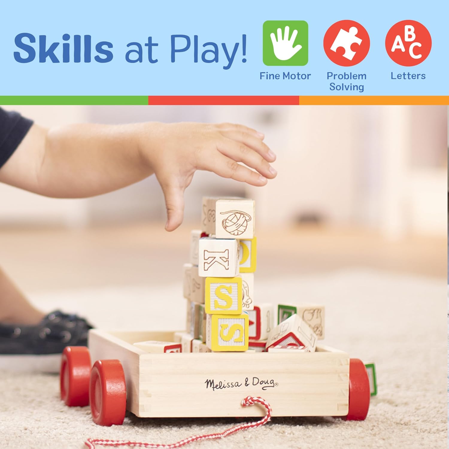 Melissa Doug Classic ABC Wooden Block Set